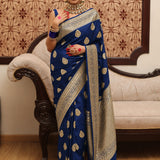 Dark Bluish Art Silk Saree