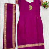 Festive Cotton Straight Suit