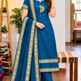 Festive Cotton Straight Suit