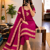 Festive Cotton Straight Suit