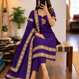 Festive Cotton Straight Suit