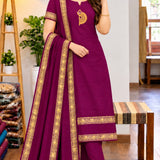 Festive Cotton Straight Suit