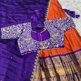 Orange Beautiful Silk Lehenga Choli