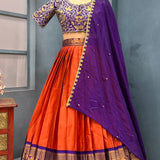 Orange Beautiful Silk Lehenga Choli