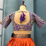 Orange Beautiful Silk Lehenga Choli