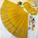 Georgette Lehenga - Size M