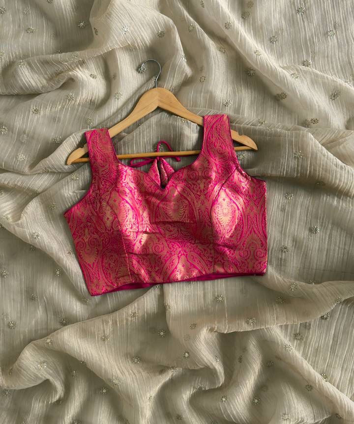 tissue saree with readymade blouse