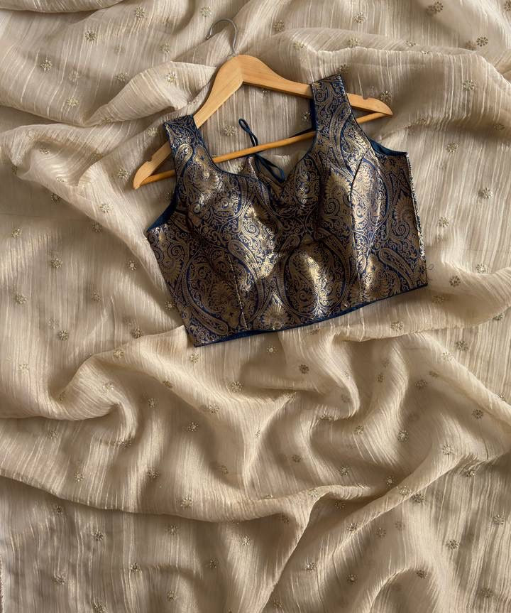 tissue saree with readymade blouse