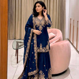 Trending Pakistani Embroidered Top Sharara