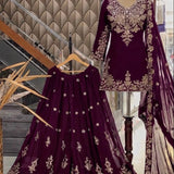 Trending Pakistani Embroidered Top Sharara