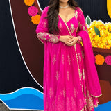 Pink Ethnic Embroidered Anarkali Gown