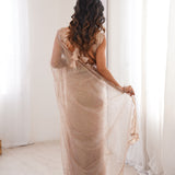Shiny Heavy Soft Net Embroidered Saree
