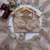 Shiny Heavy Soft Net Embroidered Saree