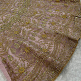 Metallic Net Wedding Rose Gold Lehenga