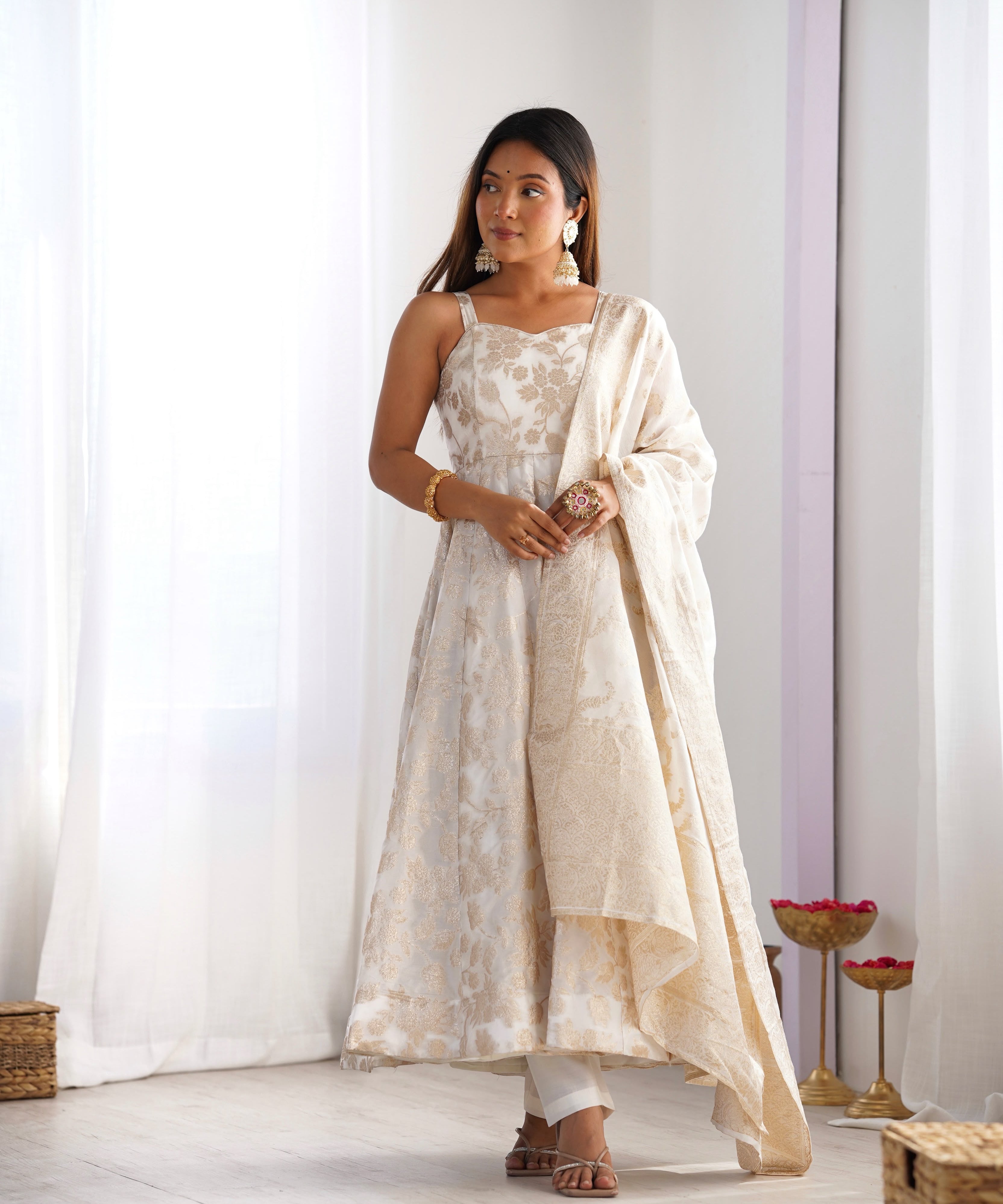 Alluring Banarasi Jacquard silk Gown