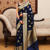 Dark Bluish Art Silk Saree