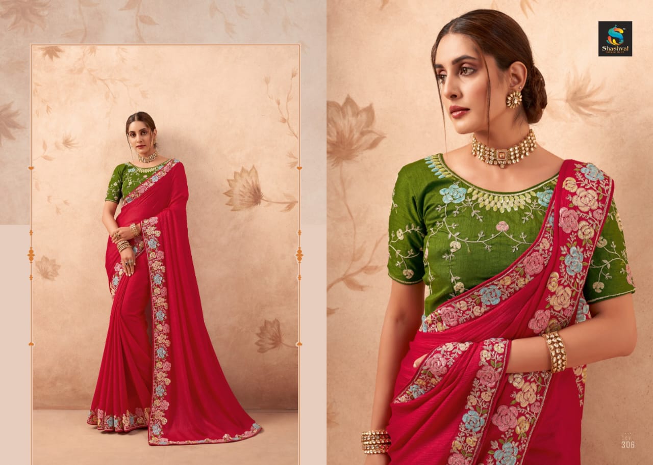 Fancy Embroidery Work Saree Collection