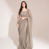 Modern Georgette  Swarovski Diamond Saree