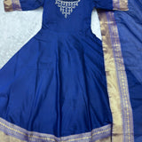 Royal Blue Jacquard Silk Suit