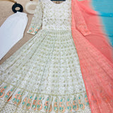 White Heavy Embroidered Anarkali Gown