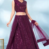 SEQUINS EMBROIDERY WORK LEHENGA