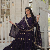 Srylish Shimmer Silk Anarkali Gown