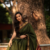 New Design  soft silk  Green Saree