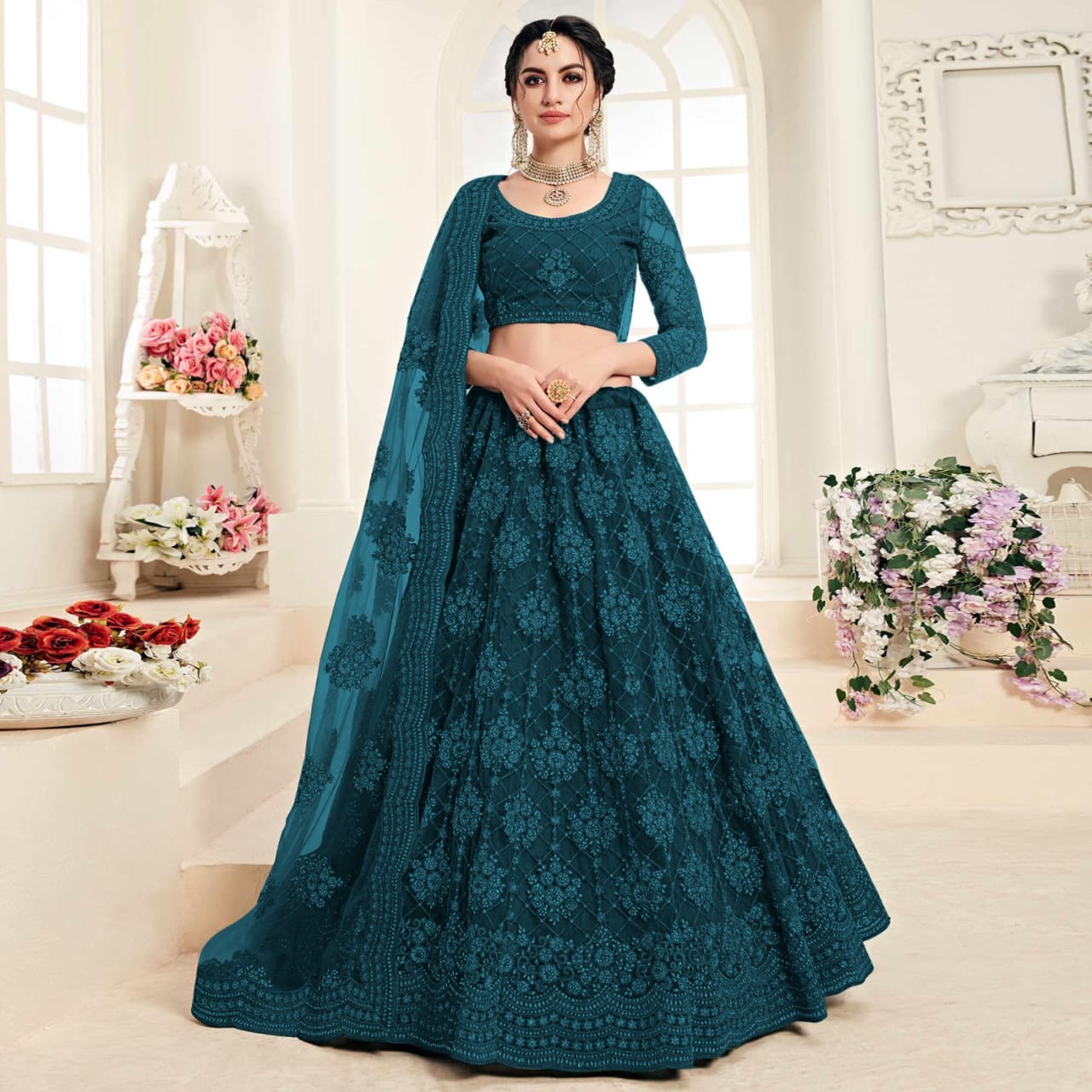 Designer Heavy Net Lehenga