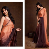 Crafted Chinon Shaded Colored Saree