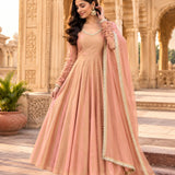 Lovely Fendy Silk Anarkali Gown