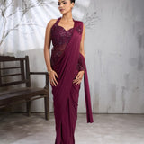 Classic Beads Work Ready To Wear Saree