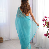 Sky Burberry Net Saree Collection