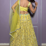 Yellow Zari Embroidered Lehenga