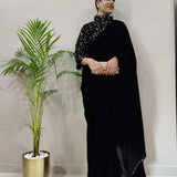 Beautifull Black Sequance  Jacket Style Saree