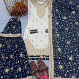 Unique Style Embroidered Top Sharara