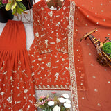 Orange Partylook Top Plazzo