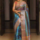 Beautiful soft Jacquard Border Tissue Silk Saree