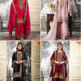 Grand Embroidered Silk Top Sharara