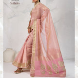 Handcrafted Sattvika Tissue Linen Saree