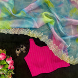 Beautyfull Organza Mirror Work Saree