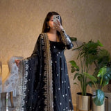 Designer Black Georgette Gown