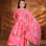 Floral Print Kids Gown