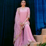 Beautiful Emridered Pink Top Sharara