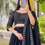 Classical Black Embroidery Lehenga Collection