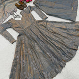 Silver Heavy Fandy Silk Anarkali Gown