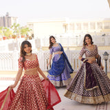 Designer Pure Viscose Jacquard fabric Lehenga