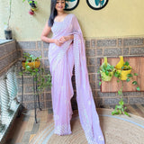 Presenting Most Beautiful Crush Seqwance Georgette Saree