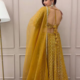 Mustard sequence lahenga choli