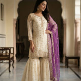 Classical Fandy Embroidered Top Sharara