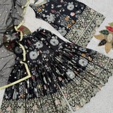 Black Heavy Embroidered Suit